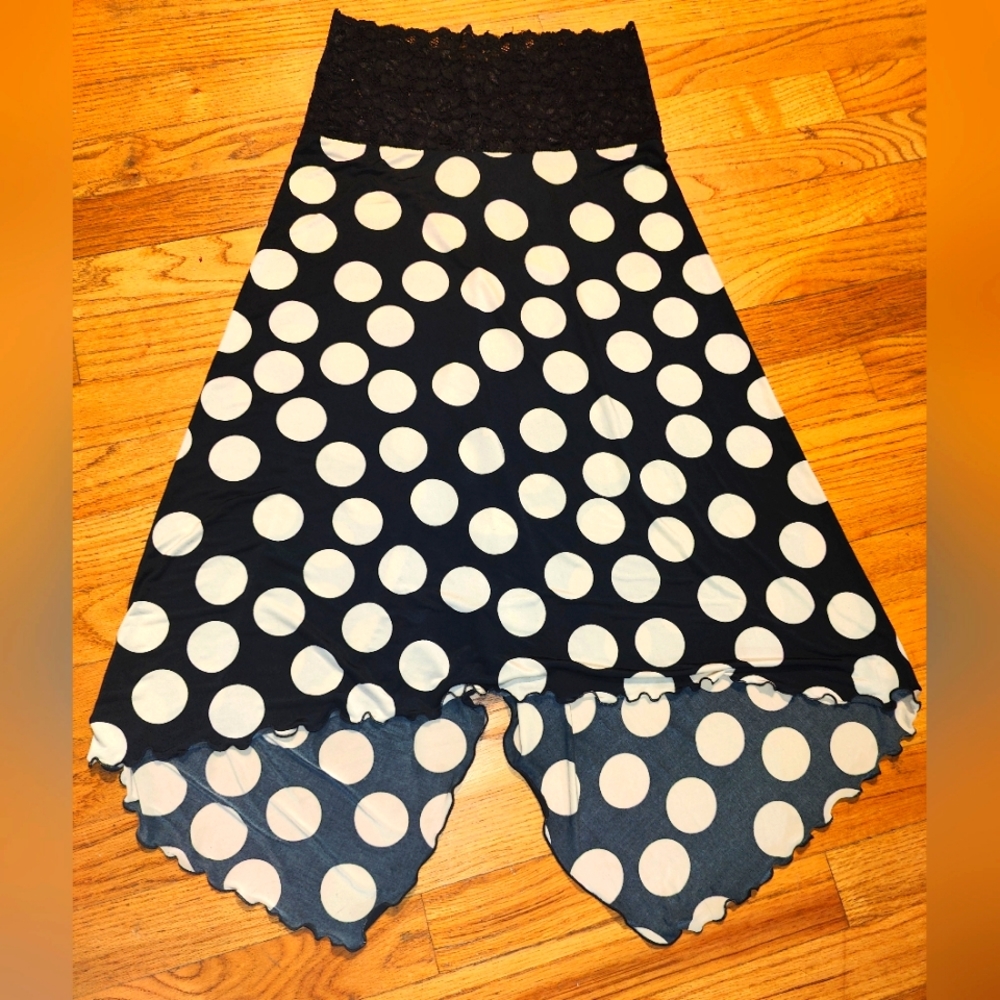 Argentine Tango Asymmetrical High-Low Dancing Skirt, Fishtail Back, size XS - S